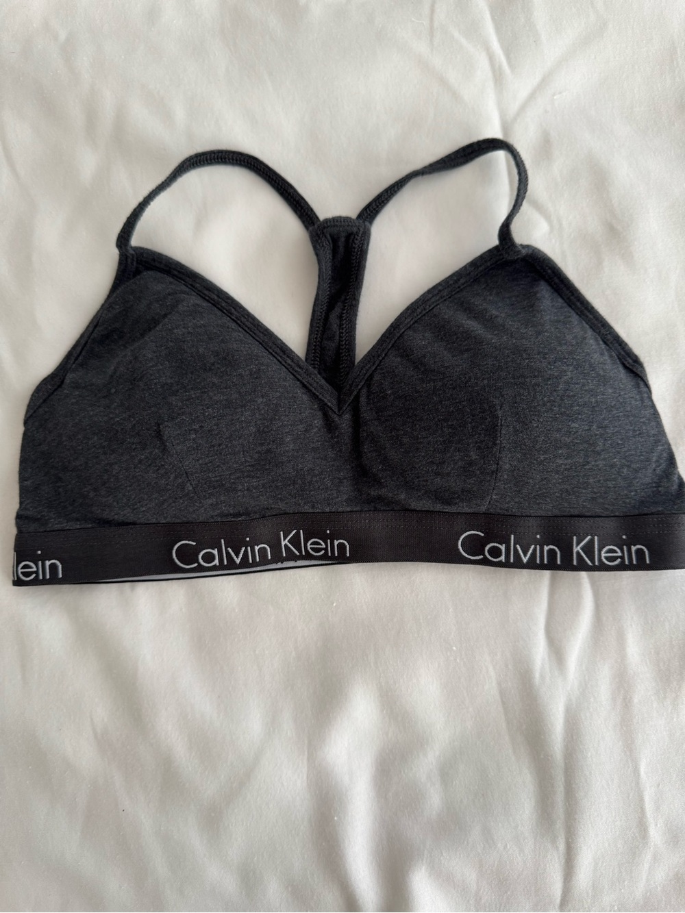 Calvin Klein Dark Charcoal Gray Racerback Bralette